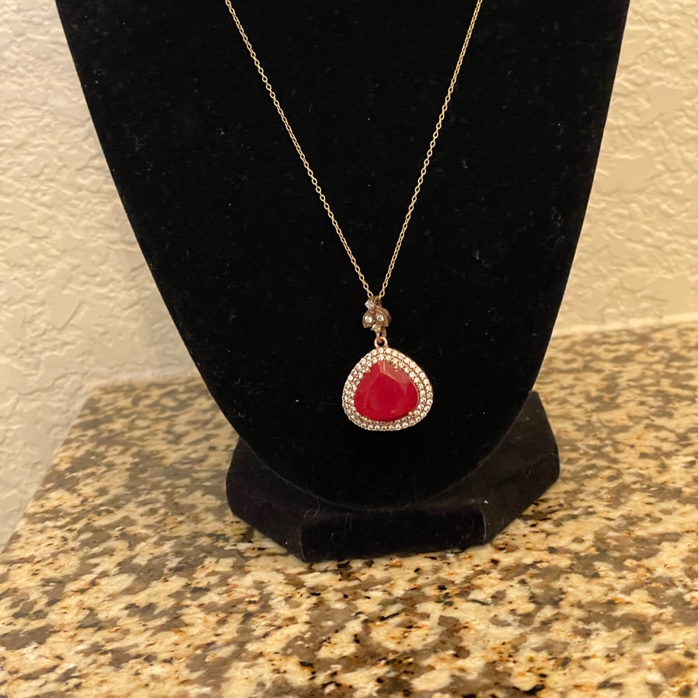 Solid Sterling Silver 20 Inch Silver Turkish Ruby… - image 6